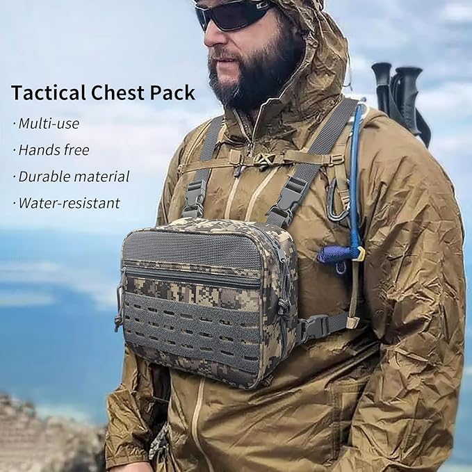 SMONT Buy Army Green Wash Bag and Camo Tactical Chest Pack Combo