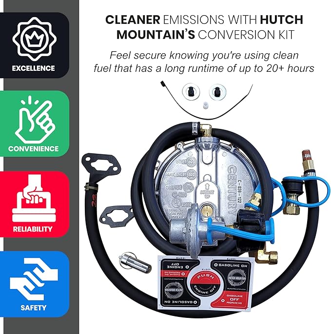 Hutch Mountain Generator Propane Conversion Kit Honda EU3000is- Tri-Fuel Conversion for Propane Gasoline &amp Natural Gas - Portable Generator Backup Kit for Home Emergencies Camping and RVs