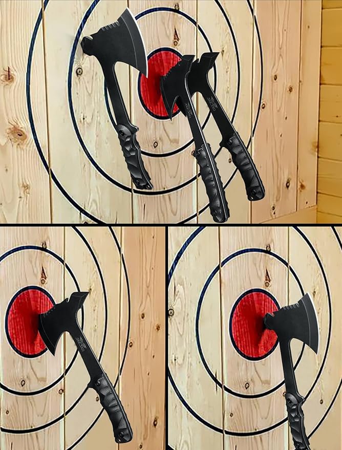 JXE JXO Throwing Axe Sets Overall 10.2in 6Pack Throwing Tomahawk Full Tang 420HC Stainless Steel Design for Hawks Throwing Recreation and Competition