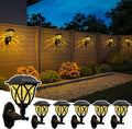 TISEJOY Solar Wall Lights Outdoor Waterproof Warm White Solar Powered Decorative Lights with Auto On/Off for Garden Fence Patio House Backyard Decor (6 Pack)