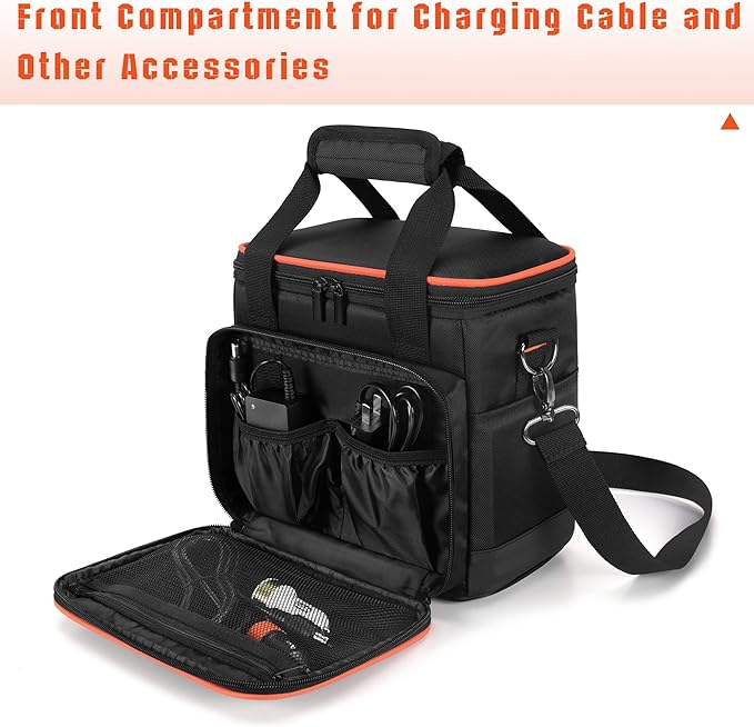 Trunab Travel Carrying Bag Compatible with Jackery Explorer160/240/300 Portable Power Station Storage Case with Waterproof Bottom and Front Pockets for Charging Cable and Accessories