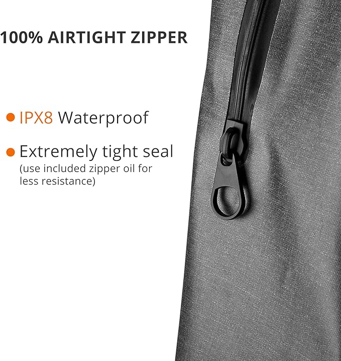 Airtight Waterproof Backpack - 20L Dry Bag for Hiking Camping Kayaking - Padded Shoulder Straps - Airtight Zipper for Outdoor Protection from Dust and Water