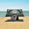 ALAZA Wolf Head Wreath of Flowers Beach Tent Sun Shelter Portable Canopy Sunshade for Outdoor Camping Picnics Backyard Fun 10x9 ft