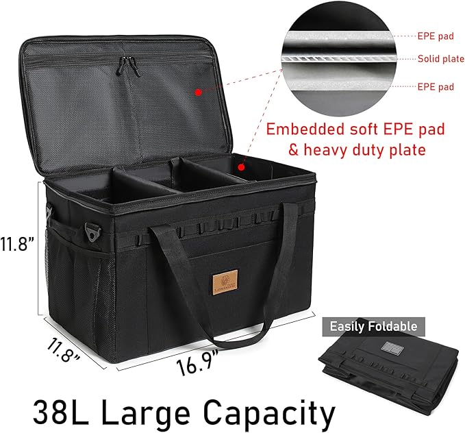 Tactical Camping Storage Bag Utility Tote Bag Camping Kitchen Organizer with Axe Holder &amp Shoulder Strap