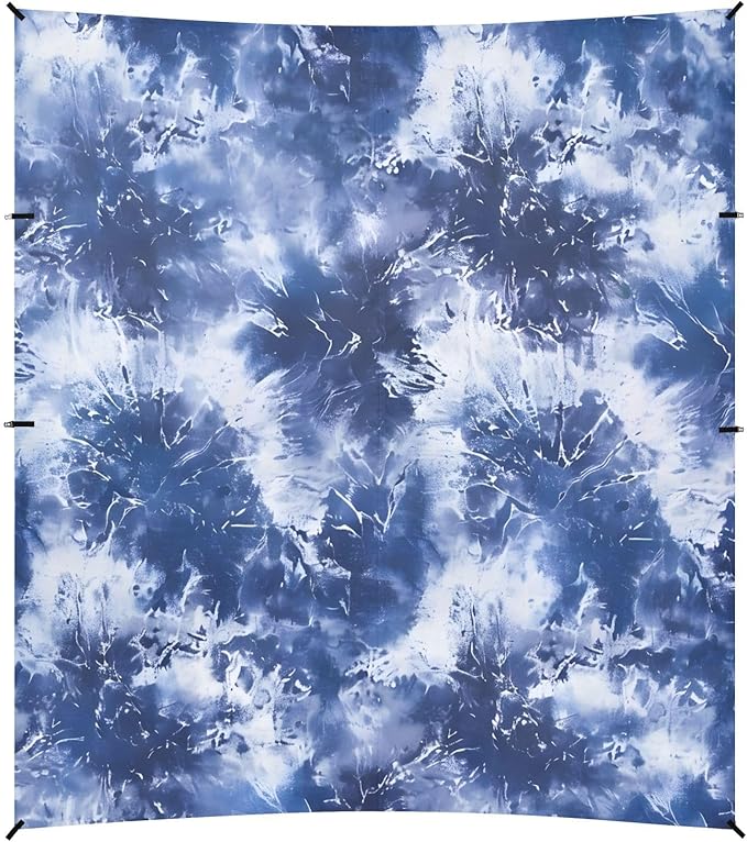 ALAZA Blue Tie Dye Indigo Beach Tent Sun Shelter UPF50+ Protection Beach Shade Canopy w/ 4 Sandbags for Outdoor Camping Fishing Backyard Fun Picnic 10x9 ft