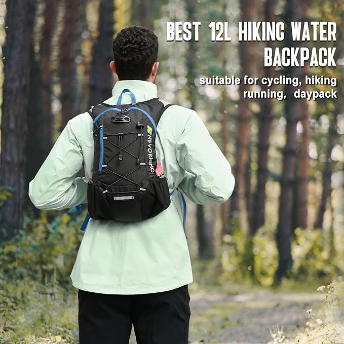 Lightweight Hydration Backpack Running Backpack with 2L Water Bladder Hydro Water Daypack for Cycling Hiking Rave for Men Women