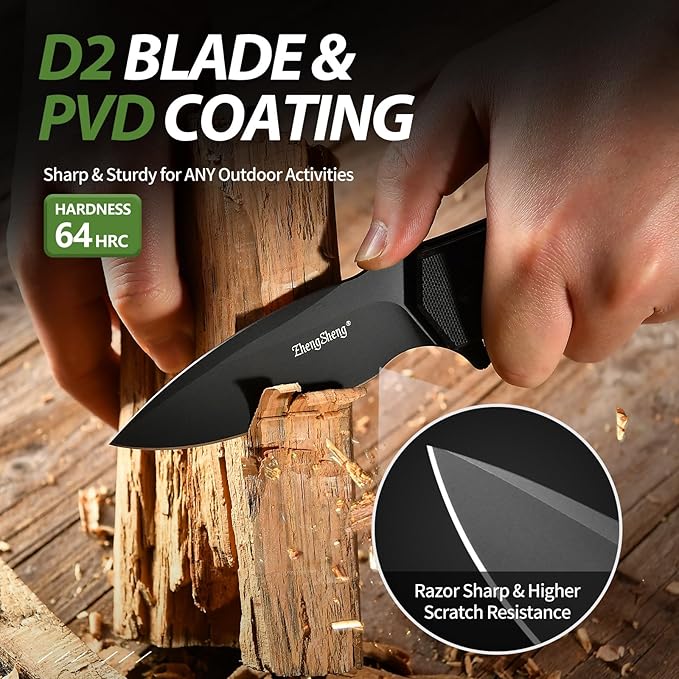 ZhengSheng Praxis Folding Pocket Knife 3.6 PVD Titanium Coating D2 Steel Blade Foldable Knife with G10 Handle Lightweight Camping Survival Hiking Knives