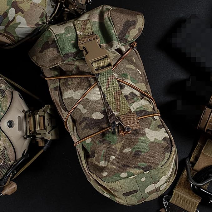 ACEXIER Tactical GP Molle Utility Pouch Bungee Shock Cord Quick Release Buckle Fastener Water Hydration Bag Kettle Holder Hunting Bag (BCP)