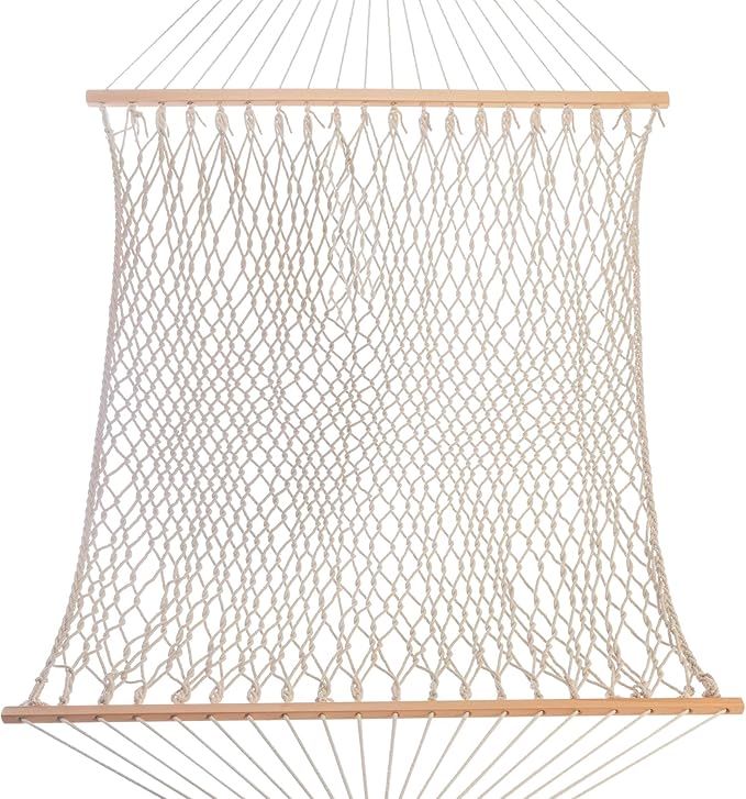 Castaway Living 13 ft. Double Traditional Hand Woven Cotton Rope Hammock – 2-Person 450 lb Capacity Free Extension Chains &amp Tree Hooks Designed in The USA