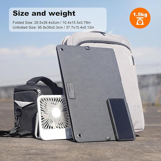EYONGPV 55W Foldable Solar Panel Charger with Owl-Eye LED USB-C &amp USB-A DC Fast Charging Portable Solar Charger for Camping Hiking RV Outdoor Compatible with iPhone iPad Samsung Galaxy GP