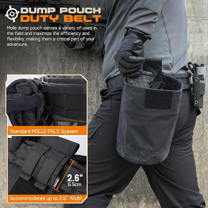 WYNEX Tactical Chest Rig Bag of Laser Cut Design with Tactical Dump Pouch Molle Chest Pouch Utility Recon Kit Bag Tactical Chest Pack Bag Tactical Mag Recovery Dump Pouch with Cord-Adjustable Collar