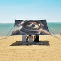 ALAZA Dog Puppy Astronaut Beach Tent Sun Shelter UPF50+ Protection Beach Shade Canopy w/ 4 Sandbags for Outdoor Camping Fishing Backyard Fun Picnic 10x9 ft