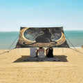 ALAZA Black Cat Sitting on The Moon Beach Tent Sun Shelter Portable Canopy Sunshade for Outdoor Camping Picnics Backyard Fun 10x9 ft