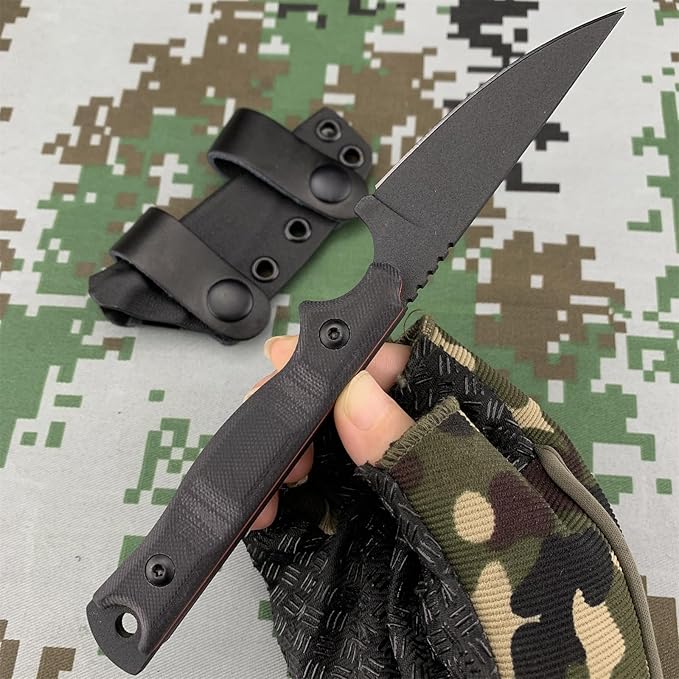 7.6 Small EDC Fixed Blade Knife Full Tang 8Cr13Mov Steel Blade G10 Handle with Kydex Sheath Everyday Carry for Outdoor &amp Camping Tool