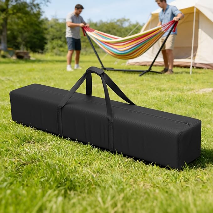 COSHNIBI Hammock Storage BagWaterproof Heavy Duty Hammock Cover Portable Hammocks Stand Carrying Bag with Zipper Closure- 62''L x 10''W x 10''HBlack
