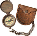 Brass Compass with “Go Confidently in the Direction of Your Dreams” Quote by Thoreau – Leather Case Gift for Graduation Baptism Student Grandson Hiking Trekking Motivation &amp Adventure