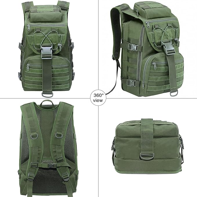 LIMHOO Military Tactical Backpack for Men Women 35L Hiking Trekking Rucksack 3 Day Molle Assault Pack (Army Green)