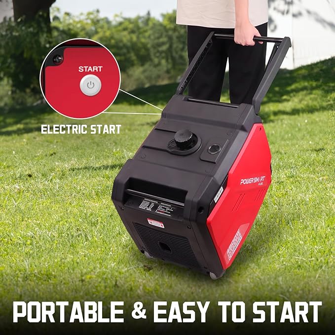 5000 Watt Portable Inverter Generator with Electric Start 30 Amp for Home Use and Emergency Backup CO Protect Super Quiet
