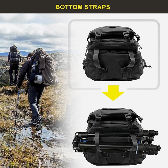 Zavothy 45L Military Tactical Backpack Army 3-Day Assault Pack Bug Out Bag for Hiking Camping | Army Bag Large Rucksack with Molle System
