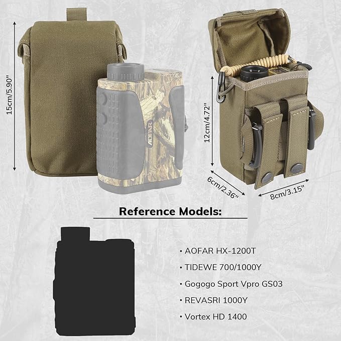 Rangefinder Pouch with Protective Padding and Quick-Release Buckle Molle Compatiblefor Binocular Packs Tactical Hunting Bag Accessory