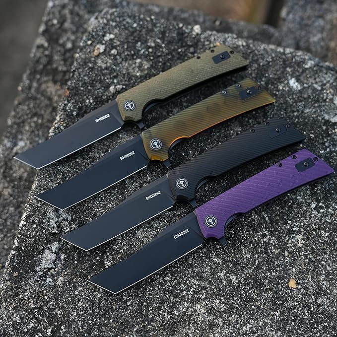 Folding&ampPocket Knife3.55 D2 EDC Knife with Flipper opener Plain Tanto BladeUltem Camping Tool Gift for Outdoor Men/WomenXUN112-JUS(Satin)