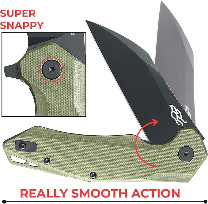 Firebird GANZO FH31 Folding Pocket Knife D2 Steel Wharncliffe Blade Ergonomic G10 Handle with Clip Hunting Fishing Flipper Camping Outdoor EDC Knife