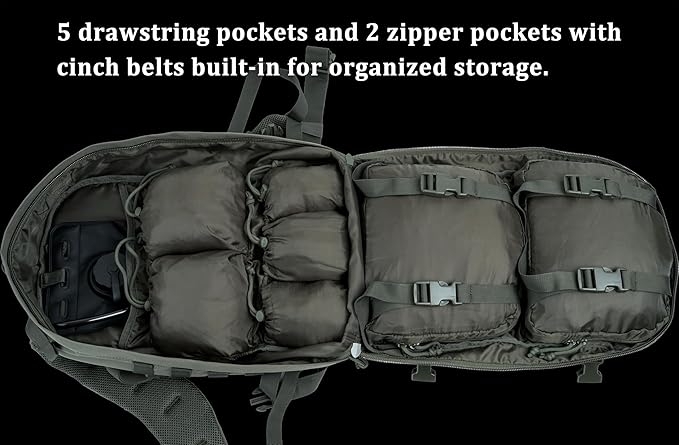 Tactical Backpack Military Survival Pack EDC Daypack Bag MOLLE for Camping Hiking Hunting Bugout Travel 25L