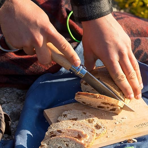Opinel No.12 Serrated Blade Folding Knife and Kitchen Tool - Outdoor Camp Kitchen Folding Knife