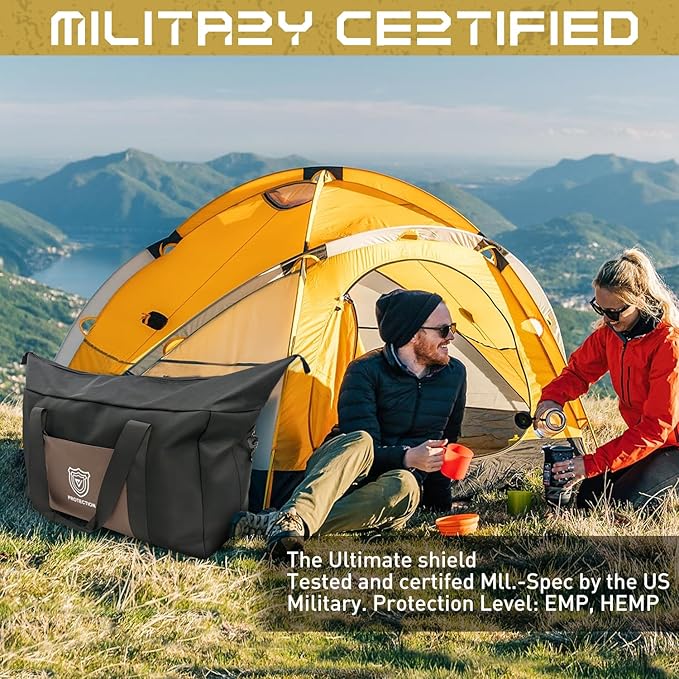 Faraday Duffel Bag Military-Grade RF Shielding for Large Electronics &amp Mobile Devices Travel Protection Signal Isolation Data Privacy