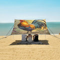 ALAZA Rooster Hand Painted Beach Tent Sun Shelter Portable Canopy Sunshade for Outdoor Camping Picnics Backyard Fun 10x9 ft
