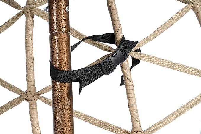 KEIKI Double Swing Egg Chair with Stand Patio Rattan Wicker Hammock Egg Chair with UV Cushion 2 Person Outdoor Indoor Hanging Basket Chair 600LBS Capacity for Balcony Dark Gray and Khaki