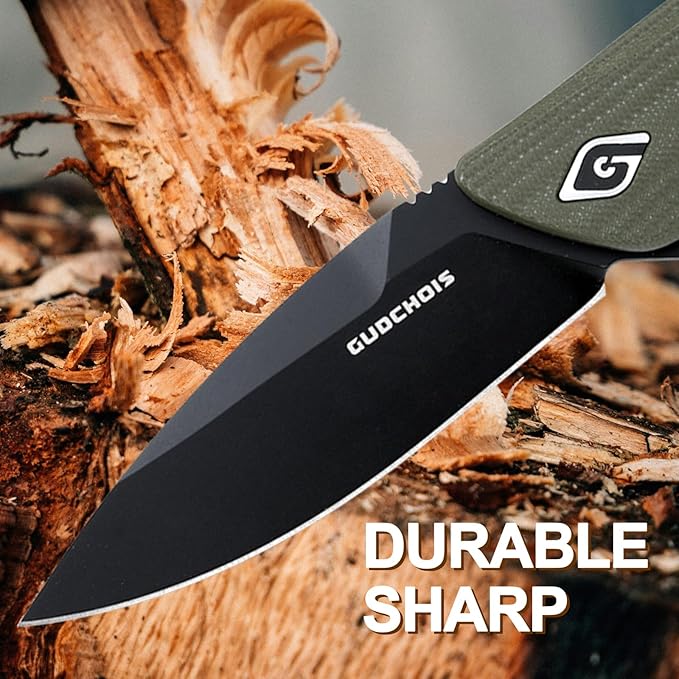 Folding Pocket Knife 3.54 D2 Steel Blade Durable G10 Handle with CNC Machined Grip Pocket Clip for Camping/Hiking/Hunting EDC
