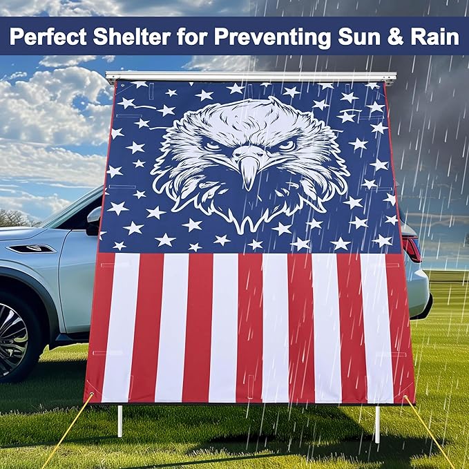 Yescom Awning Wall 4.6FT x 6.6FT for Caravan Car Side Shade Vehicle Tent Camping Windbreak Eagle