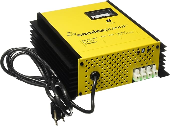 Samlex America Solar SEC-1215UL SEC-UL Series 12V Battery Charger15 Amp Yellow