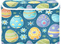 Christmas Storage Baskets with Lids Blue Eggs Collapsible Bins Stackable Fabric Linen Baskets Closet Organizer Container 16.5x12.6x11.8