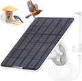 6W Upgraded Solar Panel for Security Camera6V USB C Solar Charger Match to Rechargeable Battery Powered Bird Feeder CamRing Camera Solar Panels with DC Micro-USB Port9.8ft Cable 360° Swivel Bracket