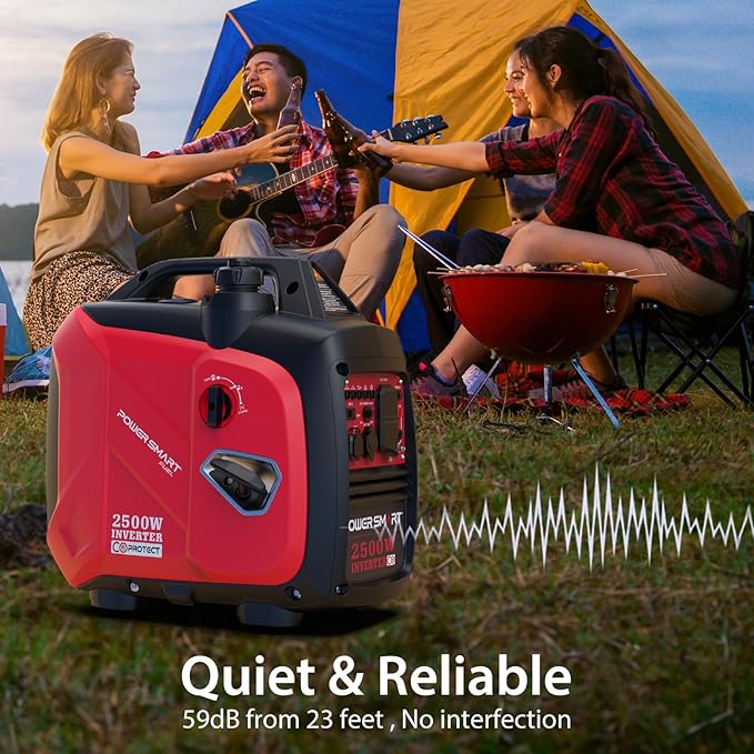 PowerSmart 2500-Watt Portable Inverter Generator Quiet for Camping