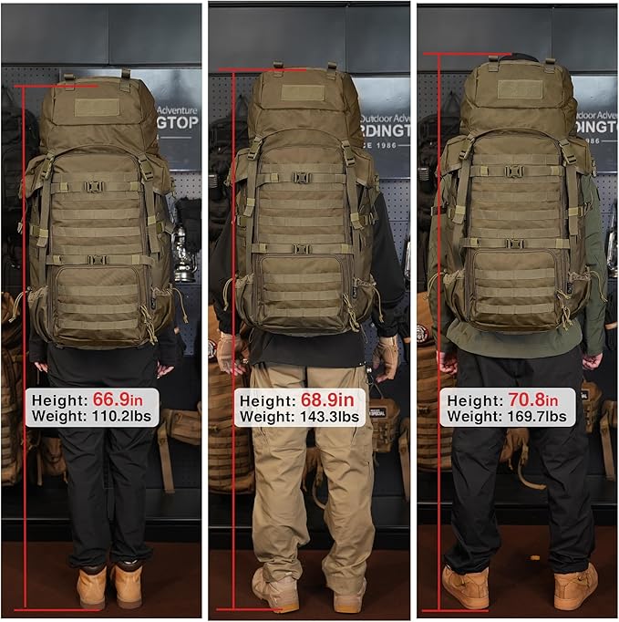 Mardingtop 70L Internal Frame Backpack for HuntingCampingHiking Backpacking Backpack with Rain Cover