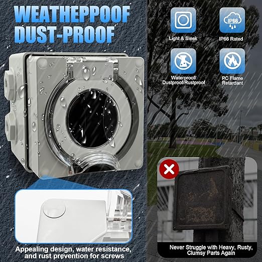 ETL Listed NEMA L14-30P 30 Amp125/250 VoltPlug Connector Outlet BoxOutdoor Weatherproof and dustproof Enclosed Lockable Panel 3 Pole-4 Wire Twist Locking
