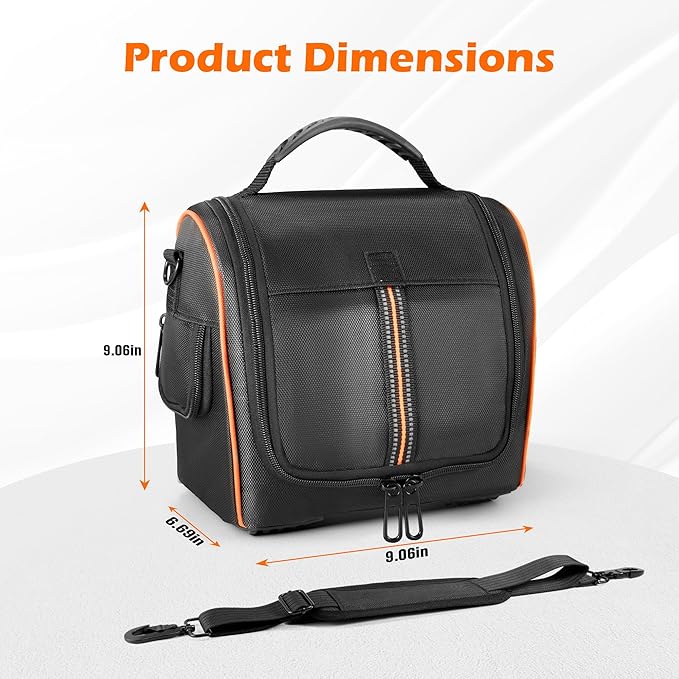 Travel Carrying Case Compatible with Jackery Explorer 300 Water-Resistant Base with Rear Pocket &amp Adjustable Strap for Solar Cable Charger &amp Accessories for Camping Travel Outdoors