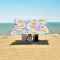 ALAZA Abstract Daisy Floral Flower Beach Tent Sun Shelter Portable Canopy Sunshade for Outdoor Camping Picnics Backyard Fun 10x9 ft