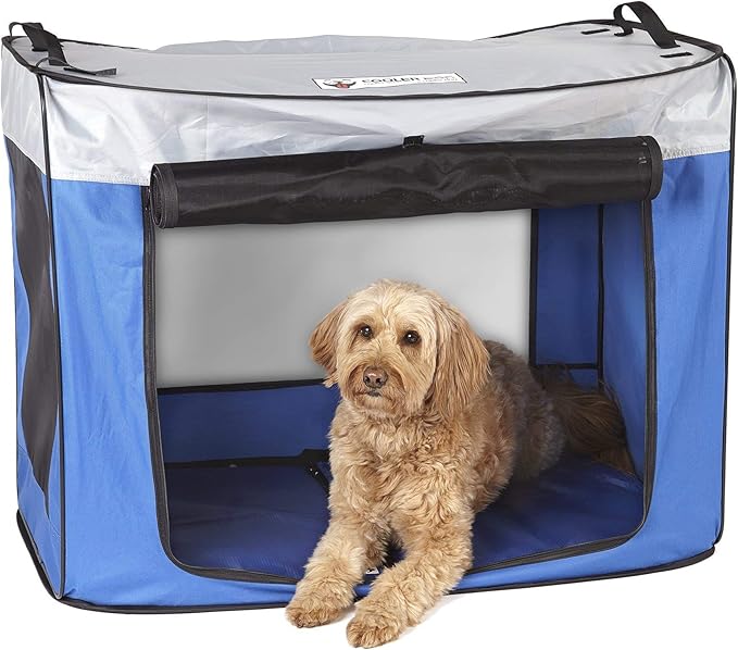 CoolerDog Pop Up Dog Shade Tent – Portable UV Sun Protection Shelter for Large Dogs Outdoor Beach &amp Camping Sun Shade (Large)