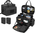 samdew Patrol Bag Law Enforcement Duty Bag for Police Equipment with 2 Detachable MOLLE Pouches &amp Laptop Layer (up to 15.6) Bailout Tactical Organizer for Car Front Seat Black