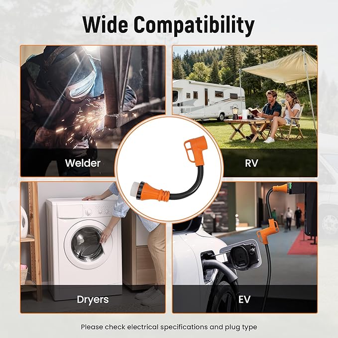 maXpeedingrods NEMA SS2-50P Male to 14-50R Female Adapter Cable 50A to 50A RV Power Adapter with Twist Lock Design for Camper Trailer Yacht
