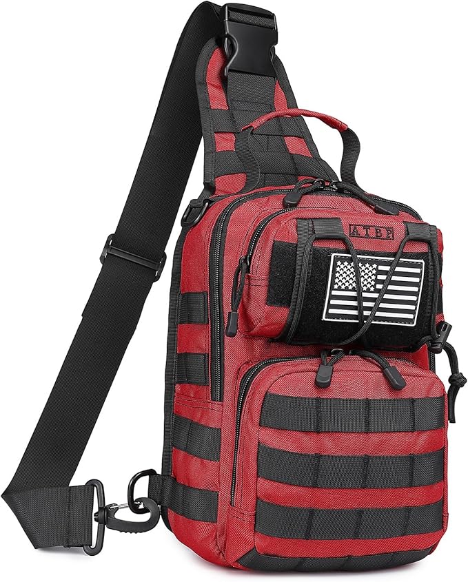 ATBP Tactical Sling Backpack Bag Pack for Men Military One Strap Shoulder Backpack Crossbody Bag With Holster 10 Liters