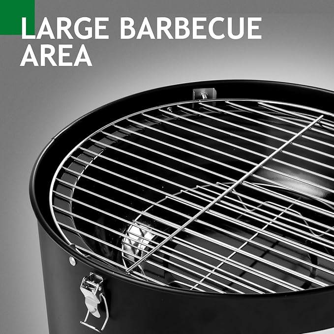 LEADZM 3-in-1 Vertical Charcoal Grill Outdoor BBQ Charcoal Smoker with Built-in Thermometer Air Vent and 2 Access Doors Perfect for Camping Picnics Backyard BBQs and Tailgating Parties
