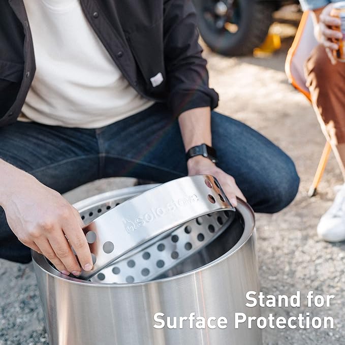 Solo Stove Ranger Big Yard Bundle | Includes Fire Pit Stand Shield &amp Shelter | Perfect for 2–4 People | Portable Wood Burning Stainless Steel 15.25in H x 15in Dia