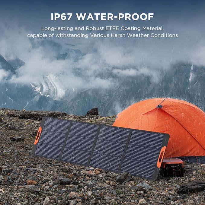 ZOUPW 220W Portable Solar Panel for Power Station23.5% Efffciency Mono Foldable Solar Charger for Jackery 1000 V2/EcoFlow Delta/Bluetti/Anker SolixIP67 Waterproof for RV Camping Home Backup