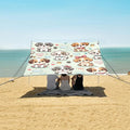 ALAZA Cute Dog Puppy Paw Prints Beach Tent Sun Shelter UPF50+ Protection Beach Shade Canopy w/ 4 Sandbags for Outdoor Camping Fishing Backyard Fun Picnic 10x9 ft