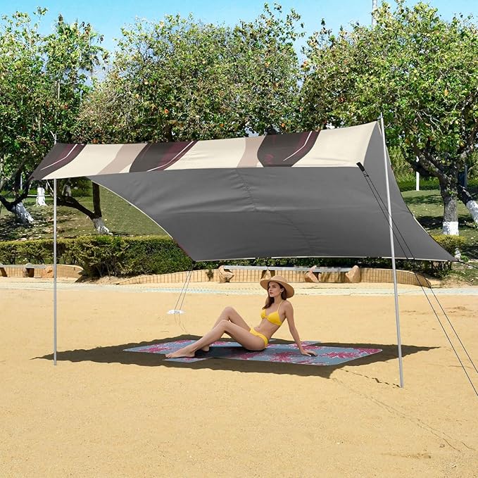 ALAZA Red Wine Bottle Seamless Beach Tent Sun Shelter Portable Canopy Sunshade for Outdoor Camping Picnics Backyard Fun 10x9 ft